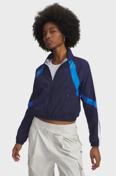 Женская темно-синяя ветровка UA Icon Crinkle Jacket Синий S Under Armour 6007111-403