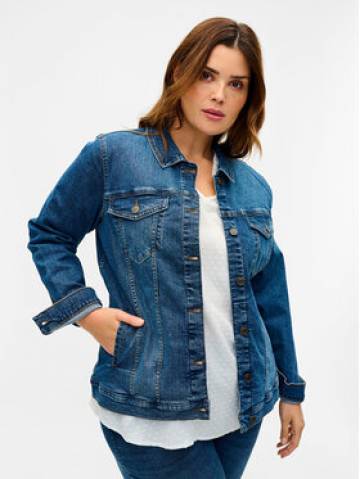 Zizzi Джинсова куртка J10904A Голубий Regular Fit Zizzi Джинсова куртка J10904A Голубий Regular Fit