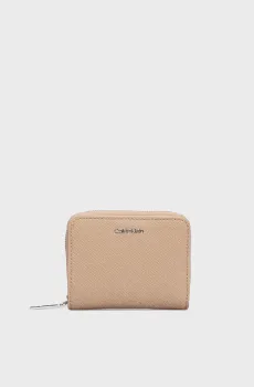 Женский бежевый кошелек с узором CK MUST MEDIUM ZIP AROUND_MONO Бежевый ONESIZE Calvin Klein K60K612825