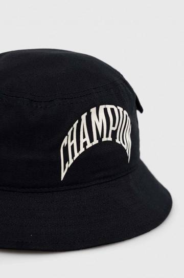 Шляпа из хлопка Champion цвет чёрный хлопковый Шляпа из хлопка Champion цвет чёрный хлопковый