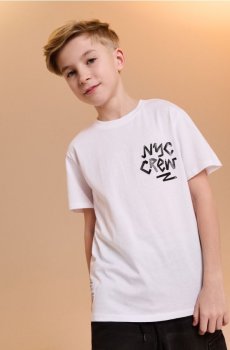 Бавовняна футболка з написом NYC Crew - білий