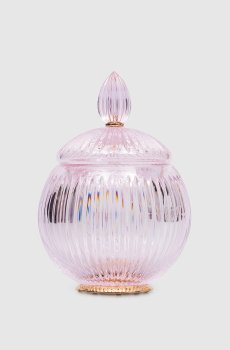 Розовый хрустальный органайзер для ватных дисков и палочек Elegance