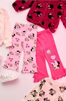 Бавовняні легінsy кльош 2 pack Minnie Mouse - рожевий