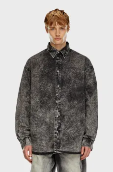Мужская черная рубашка S-VEKEN CAMICIA Черный 50 Diesel A14400 0QKAZ