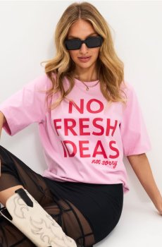 Бавовняна футболка з написом No Fresh Ideas - бегонія
