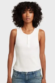 Женский белый топ henley Белый L G-Star RAW D28740,E487