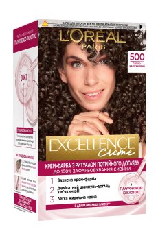 Крем-краска для волос LOreal Paris Excellence Creme с тройным уходом, 500 Светло-каштановый, 192 мл