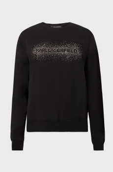 Женский черный свитшот RHINESTONE Черный S Karl Lagerfeld B1W20016