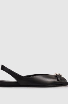 Черные кожаные босоножки