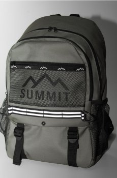 Рюкзак із сітчастою кишенею та гірським мотивом - хакі