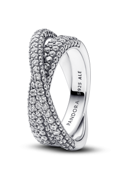 Каблучка з двома рядами паве