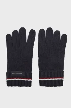 Мужские темно-синие шерстяные перчатки CORPORATE KNIT GLOVES Синий ONESIZE Tommy Hilfiger AM0AM11488