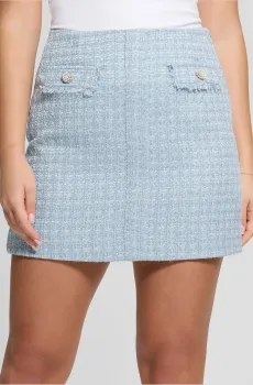 Женская голубая твидовая юбка Голубой S Guess W5RD63.WGW82;F606
