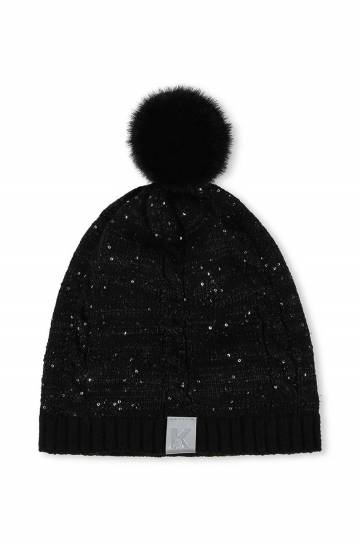 Детская шапка Karl Lagerfeld цвет чёрный из тонкого трикотажа