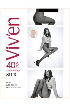 Колготки женские Viven petty Silk, 40 DEN, черный, размер 3