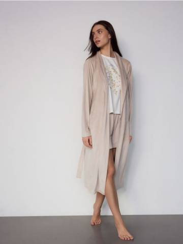 Reserved - LADIES` DRESSING GOWN - нюдовий - 092CS-02X Reserved - LADIES` DRESSING GOWN - нюдовий - 092CS-02X