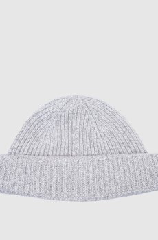 Серая шапка-бини из кашемира и шерсти
