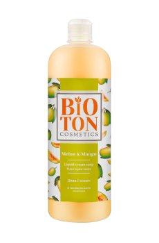 Жидкое крем-мыло Bioton Cosmetics Дыня и манго, с увлажняющим молочком, 1 л (запаска)