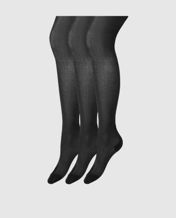 Набор из трех черных колгот с монограммой DG