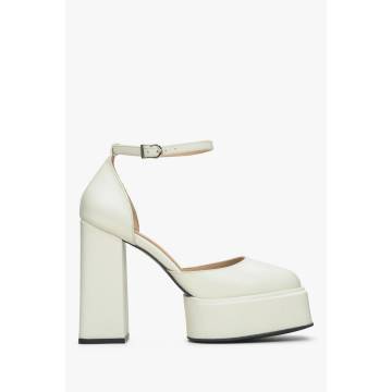 Туфлі Ankle strap шкіряні молочні Estro ER00115153 Туфлі Ankle strap шкіряні молочні Estro ER00115153