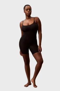 Женский черный моделирующий комбинезон MID THIGH BODYSUIT Черный L Calvin Klein LV00QF8164