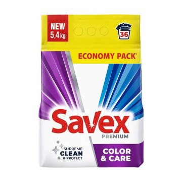 Стиральный порошок Savex Premium Color & Care, 36 стирок, 5.4 кг Стиральный порошок Savex Premium Color & Care, 36 стирок, 5.4 кг