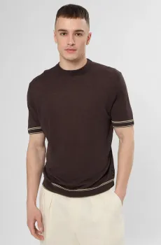 Мужской коричневый льняной джемпер Коричневый S BOSS 50560491;207