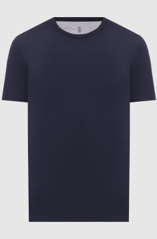 Синяя футболка в рубчик