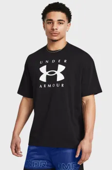 Мужская черная футболка UA M HW OS Branded SS Черный S Under Armour 1389146-001