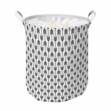 Корзина тканевая Idea Home LY-04 Arrows круглая, с ручками и крышкой, 45*50 см (LY-04 круг. ткан. с/кр Arrows)