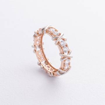 Кольцо "Rosie" с фианитами (красное, белое золото) к08191 Кольцо "Rosie" с фианитами (красное, белое золото) к08191