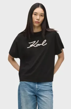 Женская черная футболка ROPE LOGO Черный XS Karl Lagerfeld B2W17020