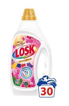 Гель для стирки Losk Color Ароматерапия с эфирными маслами и ароматом малазийского цветка, 30 стирок, 1.35 л