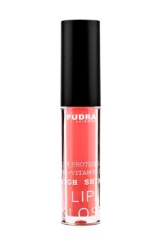 Блеск для губ Pudra Cosmetics High Shine Lip Gloss с протеинами шелка та провитамином B5, 22 Pink Beige Crystals, 2.5 г