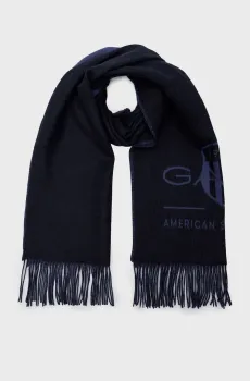 Мужской темно-синий шерстяной шарф TONAL ARCHIVE WOVEN SCARF Синий ONESIZE Gant 9920207