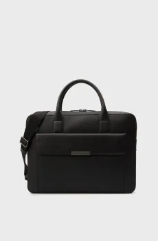 Мужская черная кожаная сумка для ноутбука BUSINESS Черный ONESIZE Tommy Hilfiger AM0AM13993