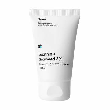 Крем для лица Sane Face Cream для жирной кожи с лецитином + морские водоросли 3%, 40 мл Крем для лица Sane Face Cream для жирной кожи с лецитином + морские водоросли 3%, 40 мл