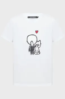 Женская белая футболка VALENTINE Белый L Karl Lagerfeld B1W17038