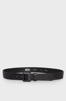 Мужской черный кожаный ремень PC MONOGRAM B-MONOGRAM LE BELT Черный 85 Diesel X09400 PR505