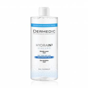 Мицеллярная вода для лица Dermedic Hydrain 3 Hialuro Micellar Water H2O для сухой, очень сухой и обезвоженной кожи, 2*500 мл Мицеллярная вода для лица Dermedic Hydrain 3 Hialuro Micellar Water H2O для сухой, очень сухой и обезвоженной кожи, 2*500 мл