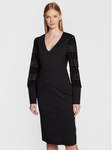 TWINSET Коктейльна сукня 222TT2180 Чорний Slim Fit TWINSET Коктейльна сукня 222TT2180 Чорний Slim Fit