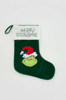 Reserved - Різдвяна шкарпетка з аплікацією Grinch - темно-зелений - 787HE-79X