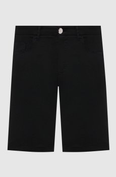 Черные шорты с вышивкой логотипа монограммы