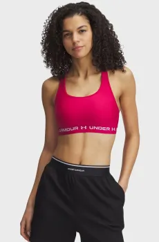 Женский малиновый топ Crossback Mid Bra Малиновый XL Under Armour 1361034-681