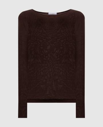 Коричневый джемпер из кашемира и шелка Коричневый джемпер из кашемира и шелка