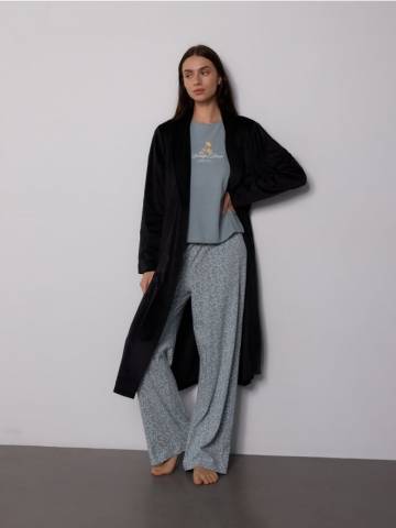 Reserved - LADIES` DRESSING GOWN - чорний - 092CS-99X Reserved - LADIES` DRESSING GOWN - чорний - 092CS-99X