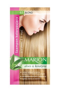 Уценка! Оттеночный шампунь для волос Marion Aloe & Keratin Hair Color Shampoo 61 Blonde, 40 мл