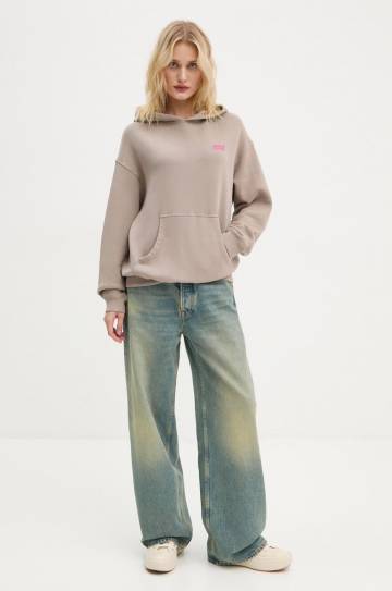 Кофта American Vintage женская цвет зелёный с капюшоном однотонная IZU03DH24 Кофта American Vintage женская цвет зелёный с капюшоном однотонная IZU03DH24