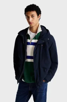 Мужская темно-синяя куртка LW PACKABLE HOODED JKT Синий S Tommy Hilfiger MW0MW37630