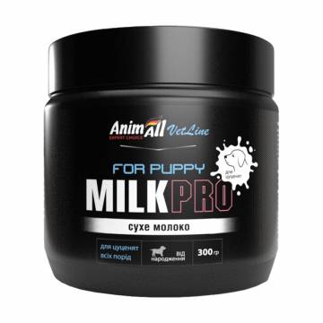 Сухое молоко для щенков всех пород AnimAll VetLine Milk Pro с рождения, 300 г Сухое молоко для щенков всех пород AnimAll VetLine Milk Pro с рождения, 300 г
